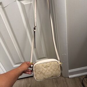 Coach Tan and Cream Crossbody Bag
